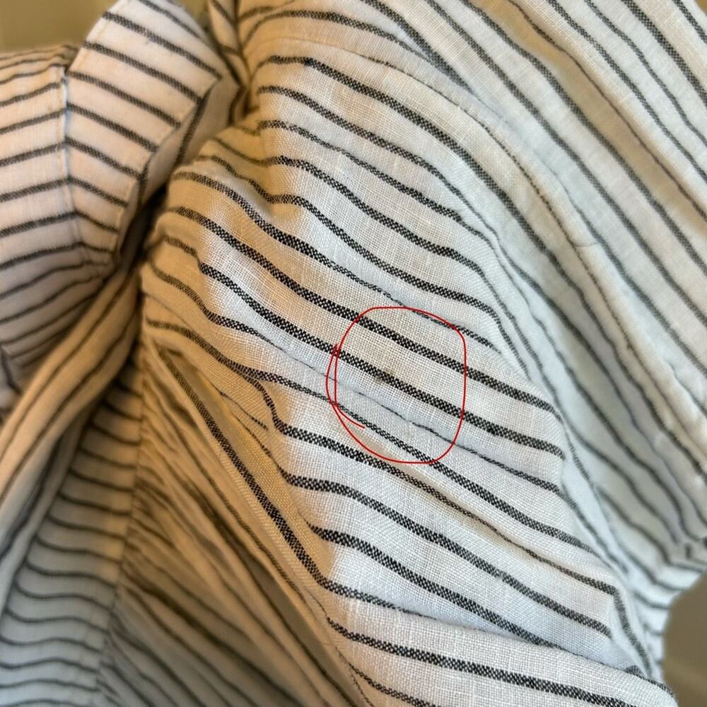 Vineyard Vines Jet Stripe 100% Linen Tiered Dress White Striped XS - Picture 12 of 14